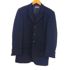 CINQUE Solid Black Single Breasted Wool/Fleece Blazer Jacket